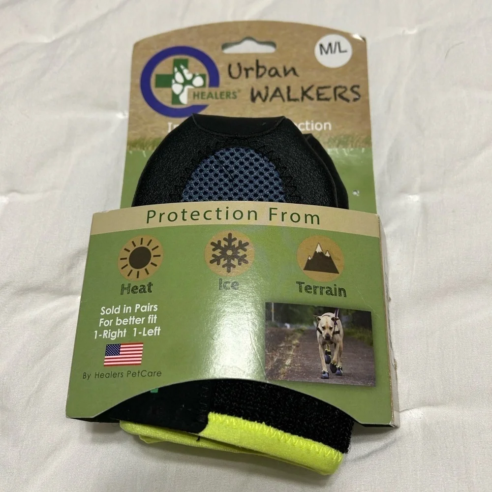 Healers Urban Walkers Dog Boots - Black and Yellow